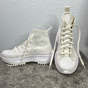 Converse Run Star Hike High Triple White Platform Sneakers Sz WO 5 1/2 Men 4